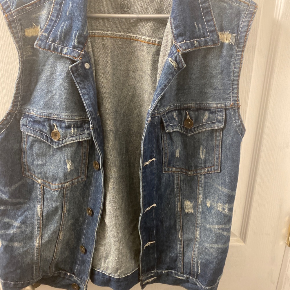Denim Mens Jean Jacket Vest!